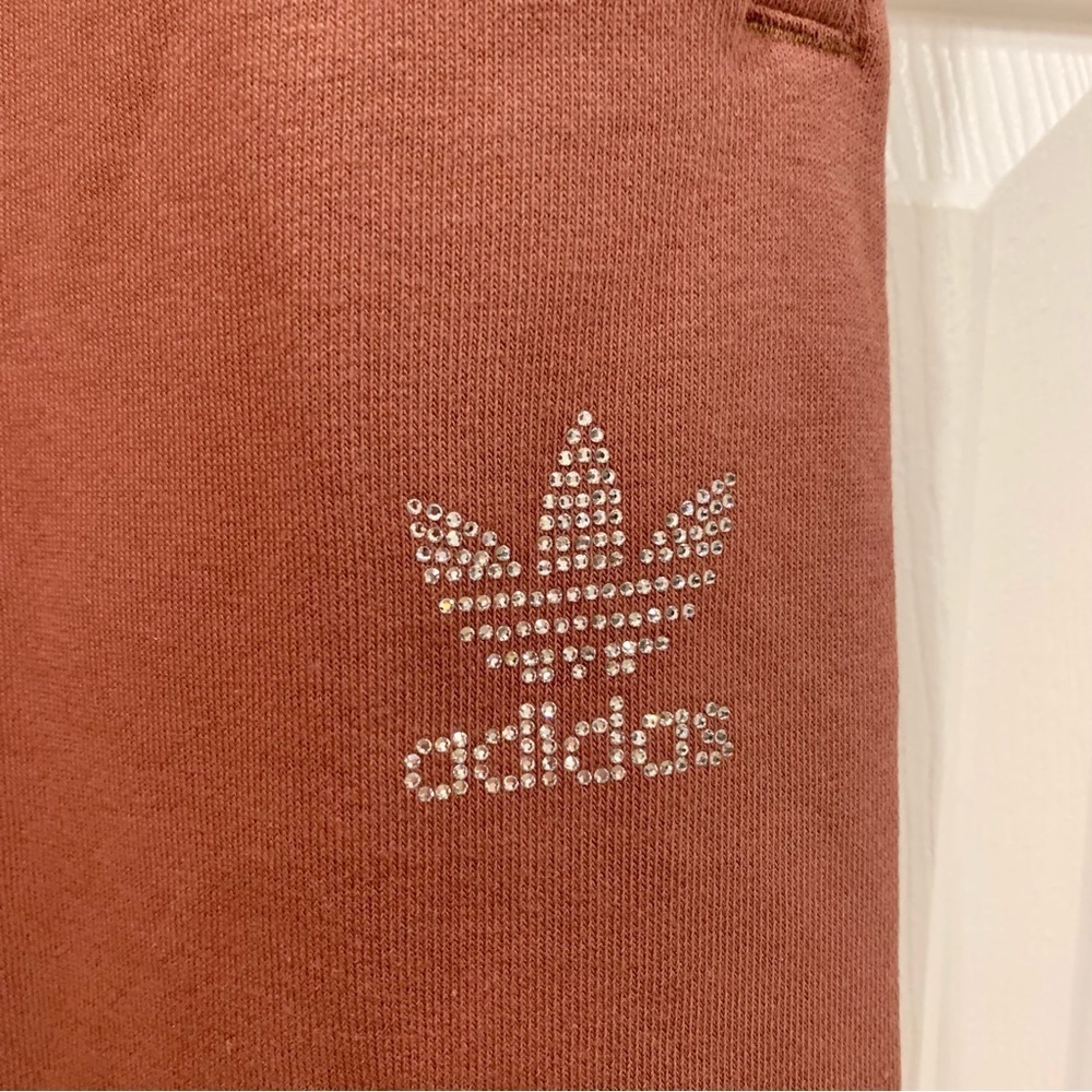 🤎 ADIDAS Rust Orange Rhinestone Embellished Tracksuit Set - Picture 11 of 14